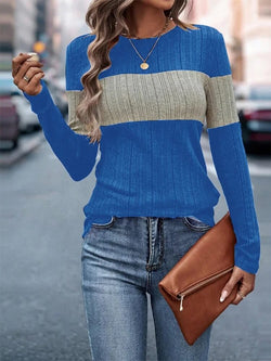 Pull Fin Côtelé à Rayures Célina - Bleu / 34
