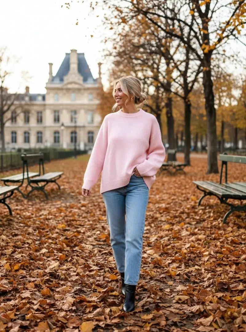 Pull Oversize à Col Montant Avelia-Rose-