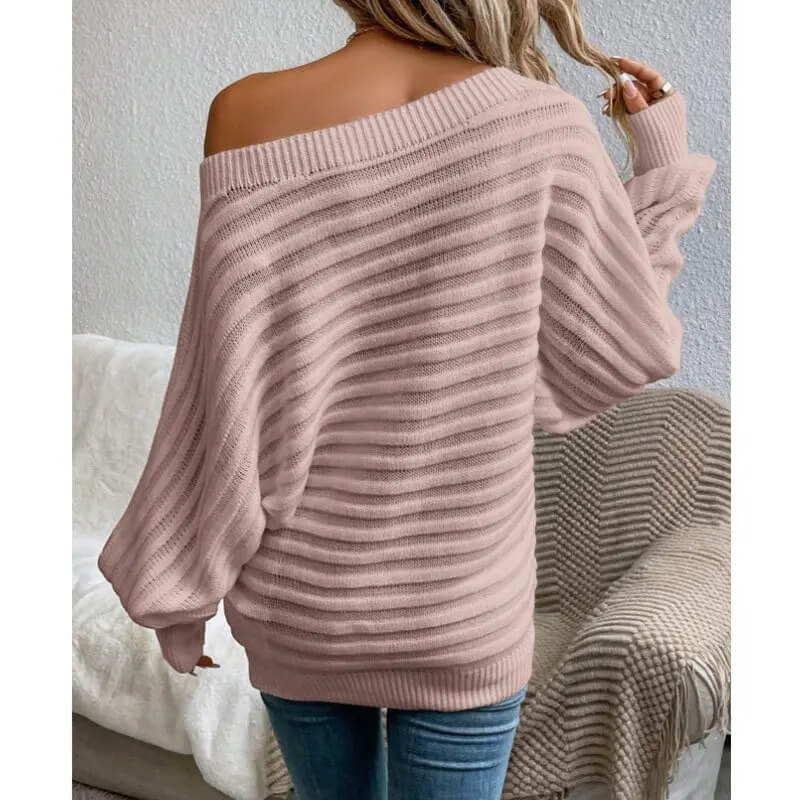 Pull Oversize en Maille Asymétrique Armelle-Rose-