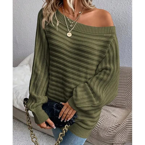 Pull Oversize en Maille Asymétrique Armelle - Vert / 34