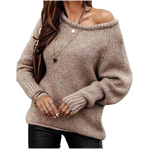 Pull Oversize Épaules Dénudées Sélis - Beige / 34