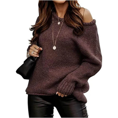 Pull Oversize Épaules Dénudées Sélis - Brun / 34