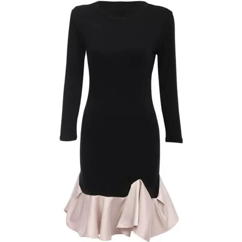 Robe Ajustée à Volant Asymétrique Valois