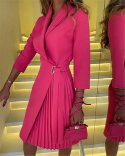 Robe-Blazer à Jupe Plissée Sofia - Rose / XS