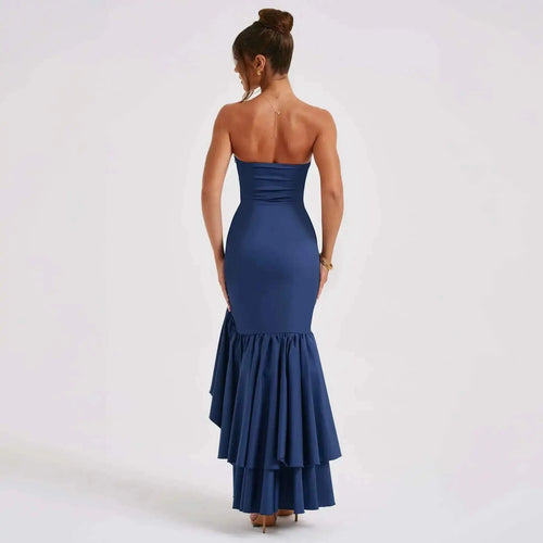 Robe Bustier Longue à Volants Valensole Pauline