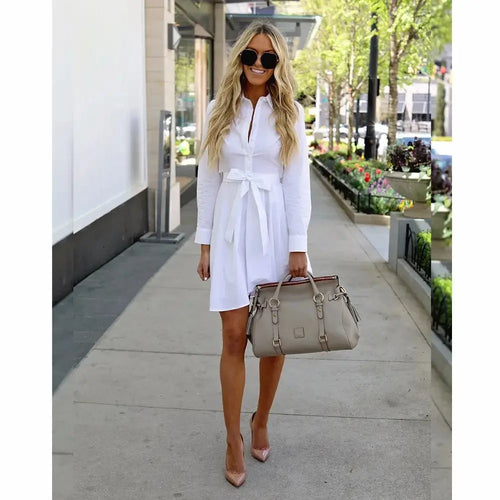 Robe Chemise Courte Ceinturée Roxane