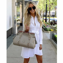 Robe Chemise Courte Ceinturée Roxane Blanc / XS