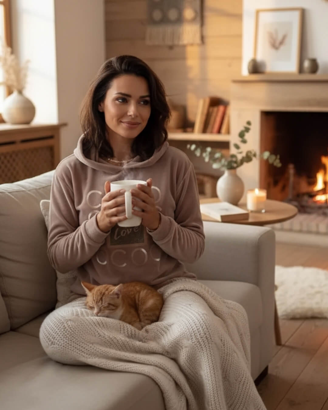 Robe Cocoon Alvéra — Velours Doux & Style Décontracté-Taupe rosé-