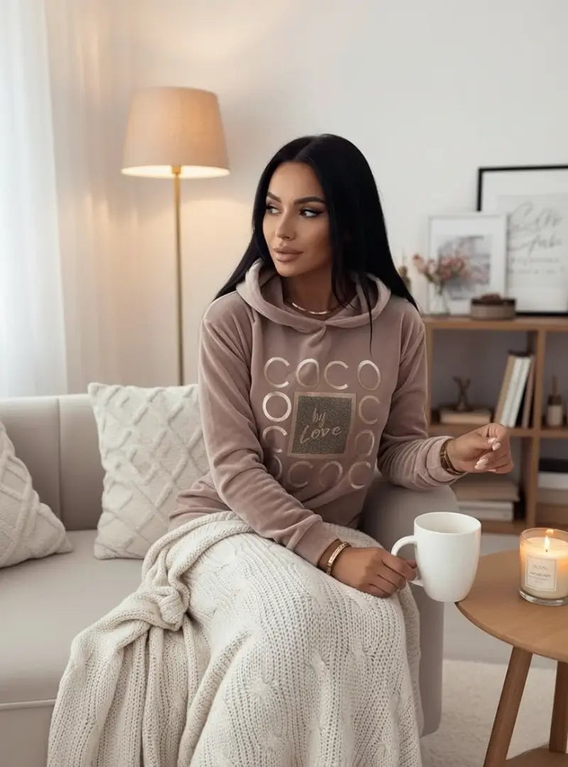 Robe Cocoon Alvéra — Velours Doux & Style Décontracté-Taupe rosé-