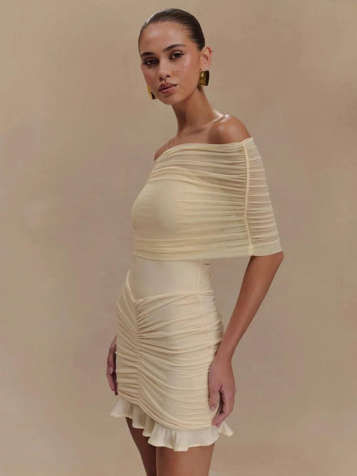 Robe Courte Bustier Drapée Clara