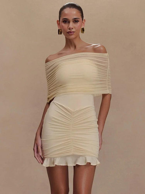 Robe Courte Bustier Drapée Clara