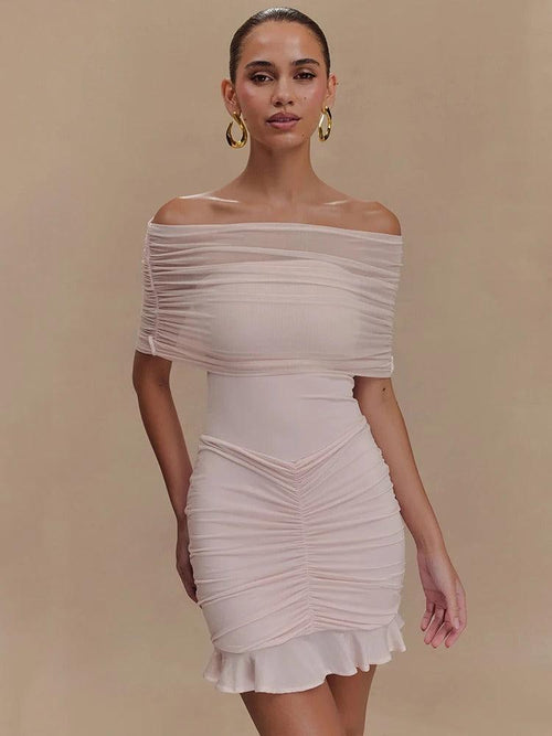 Robe Courte Bustier Drapée Clara