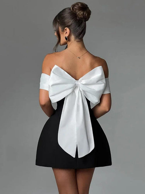 Robe Courte de Cocktail à Nœud Alix