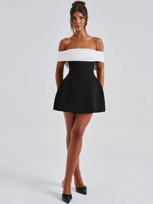 Robe Courte de Cocktail à Nœud Alix