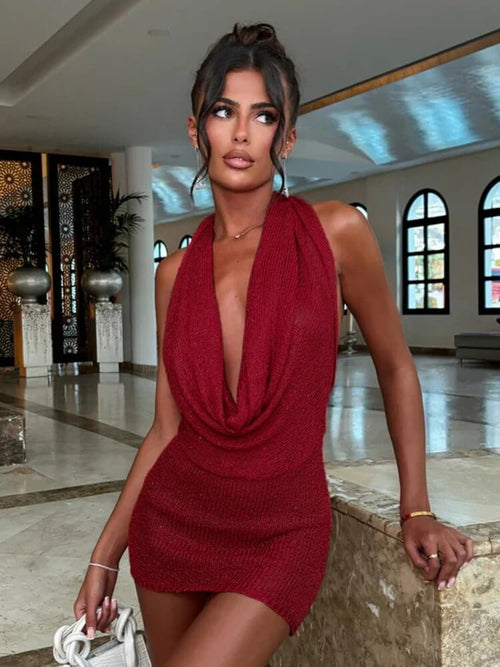 Robe Courte Dos Nu Cyvenne - Rouge / 34