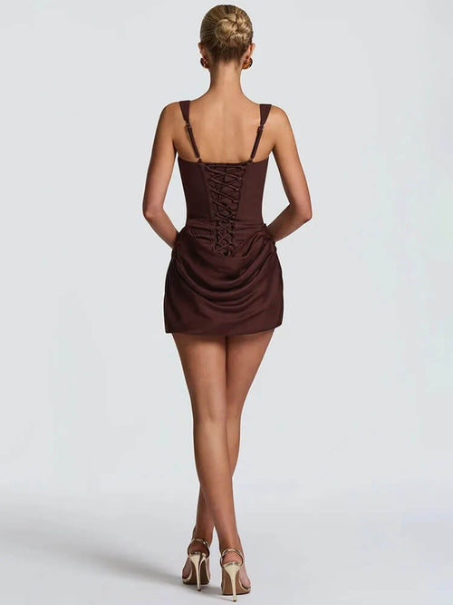 Robe Courte Drapée de Soirée Capri