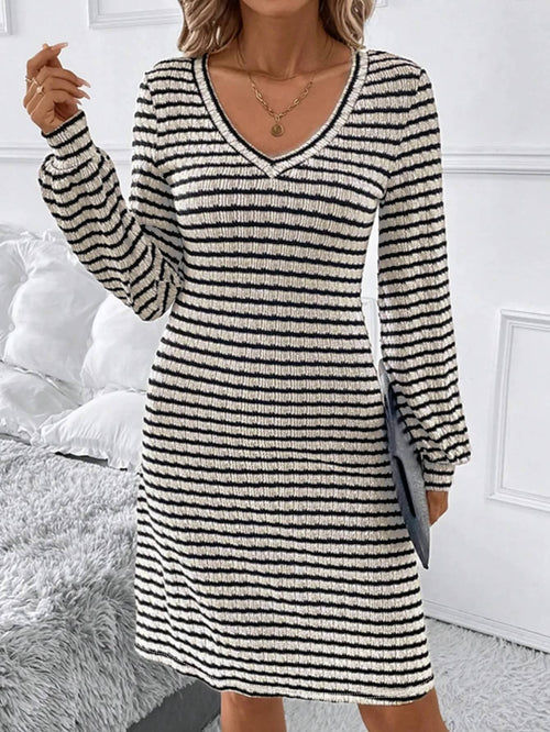 Robe Courte en Maille Côtelée Eléa