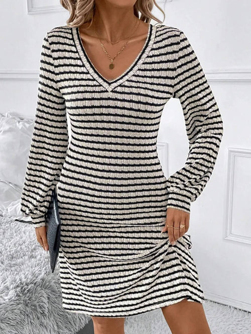 Robe Courte en Maille Côtelée Eléa