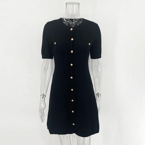 Robe Courte en Maille Côtelée Victoire