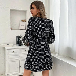 Robe Courte Portefeuille à Pois Lison