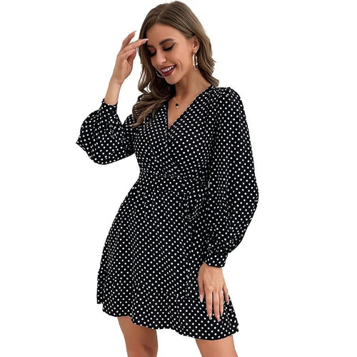 Robe Courte Portefeuille à Pois Lison