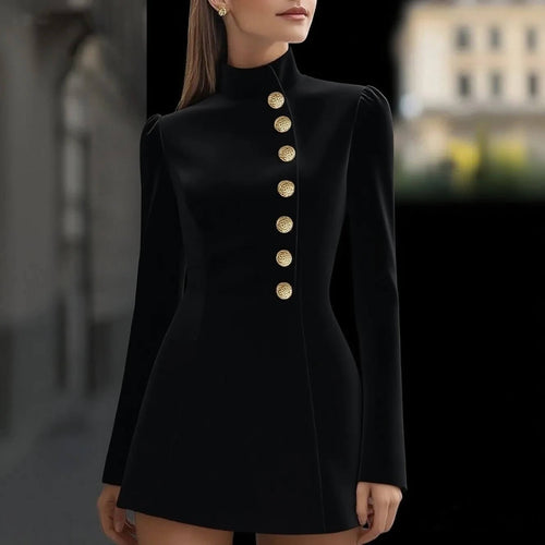 Robe Courte Style Officier Lunella - Noir / 34