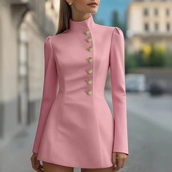 Robe Courte Style Officier Lunella - Rose / 34