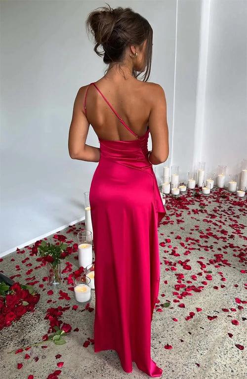 Robe de Soirée Asymétrique en Satin Aliénor