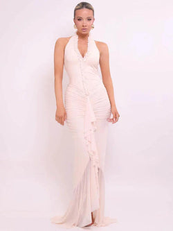 Robe de Soirée Dos Nu Halter Garance