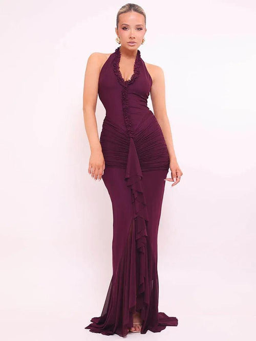 Robe de Soirée Dos Nu Halter Garance