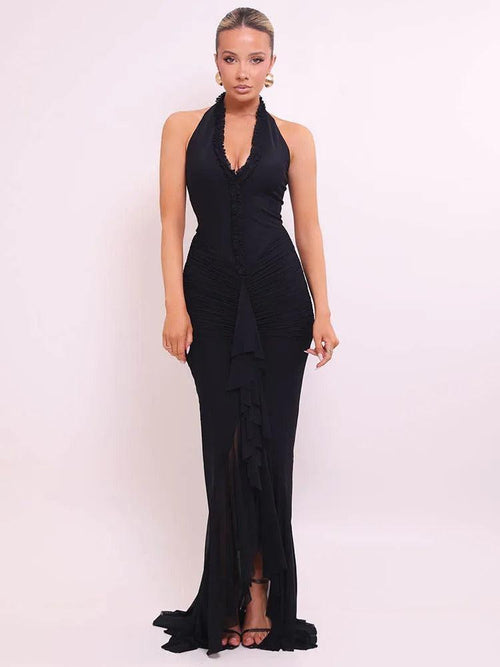 Robe de Soirée Dos Nu Halter Garance