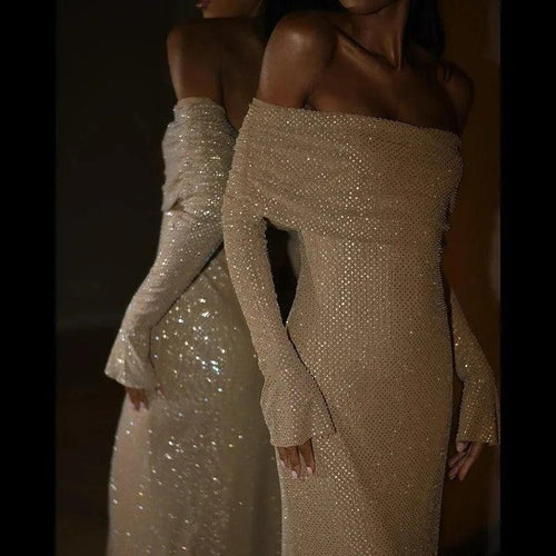 Robe de Soirée Longue à Sequins Estoril
