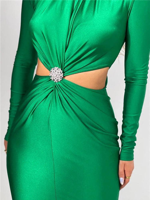Robe de Soirée Midi à Découpes Inès