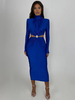 Robe de Soirée Midi à Découpes Inès