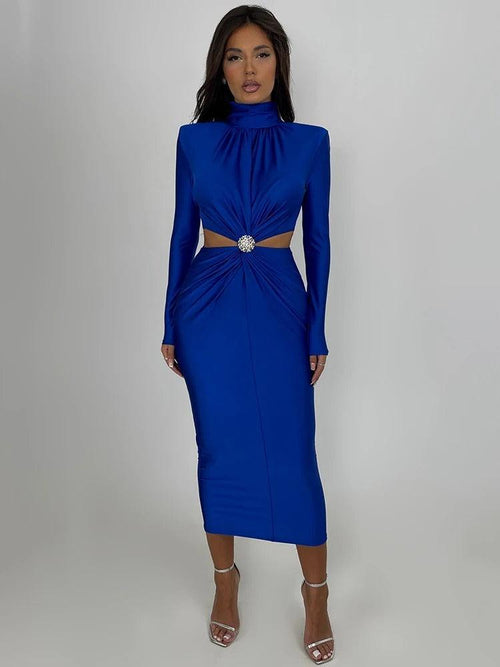 Robe de Soirée Midi à Découpes Inès