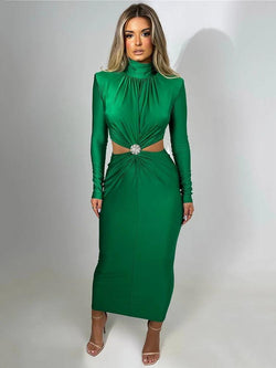 Robe de Soirée Midi à Découpes Inès