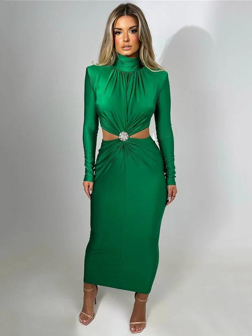Robe de Soirée Midi à Découpes Inès