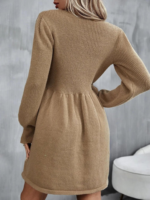 Robe en Maille à Taille Froncée Aveline