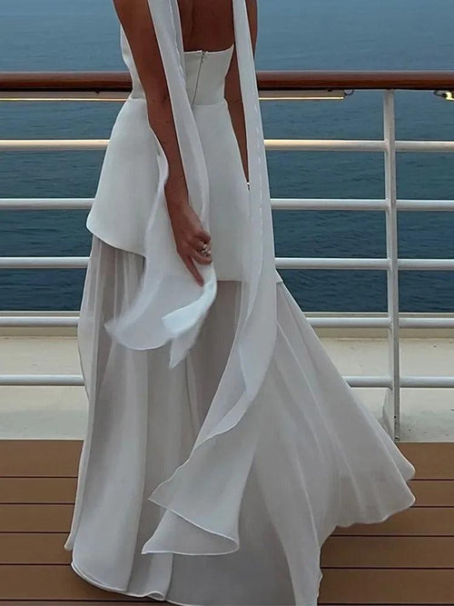 Robe en Satin Sans Bretelles Portofino