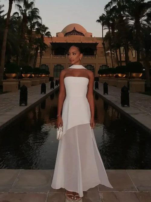 Robe en Satin Sans Bretelles Portofino
