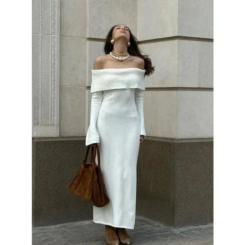 Robe Longue Bi-Matière Siloé Valérie - Blanc / XS