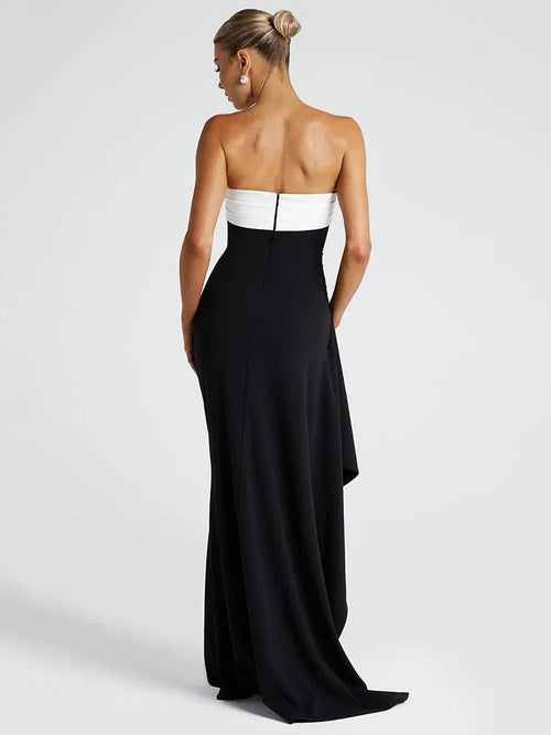 Robe Longue Bustier Bicolore Romane