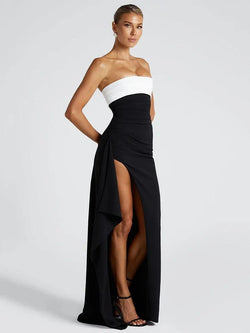 Robe Longue Bustier Bicolore Romane