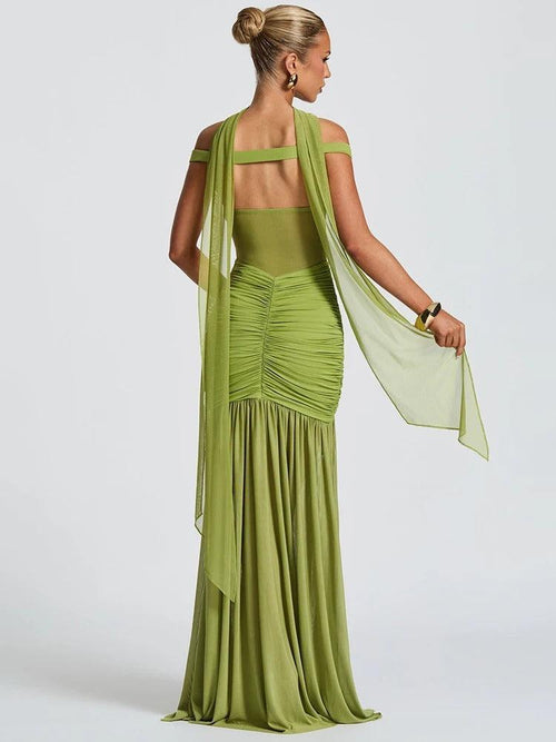 Robe Longue Bustier Drapée Aveline