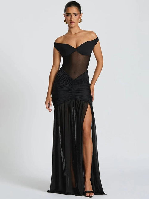 Robe Longue Bustier Drapée Aveline