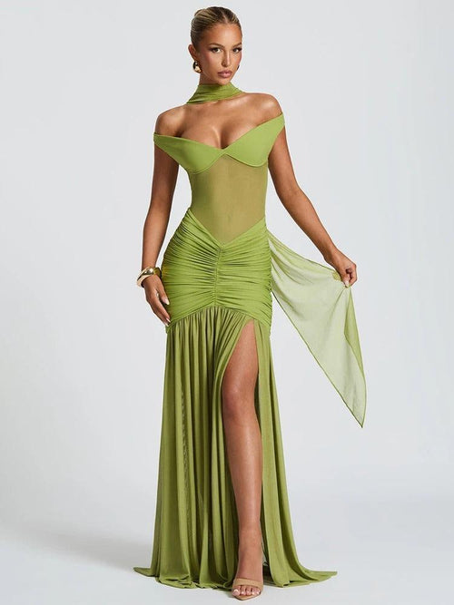 Robe Longue Bustier Drapée Aveline