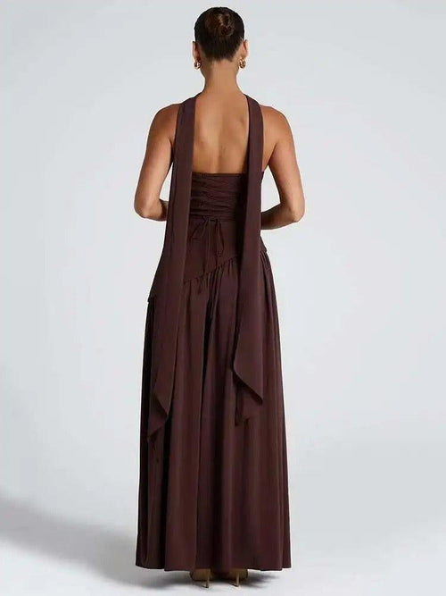 Robe Longue de Soirée Bustier Fendue Joséphine