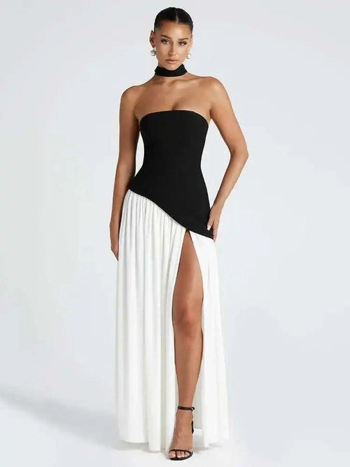 Robe Longue de Soirée Bustier Fendue Joséphine