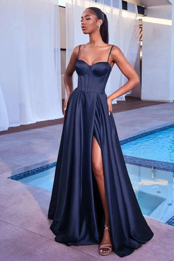 Robe Longue de Soirée en Satin Valencia