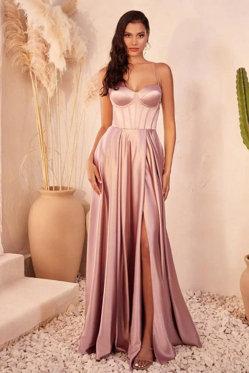 Robe Longue de Soirée en Satin Valencia